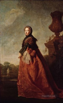 アラン・ラムゼイ Painting - サックスのオーガスタの肖像画ゴータ ウェールズ王女アラン ラムゼイの肖像画古典主義